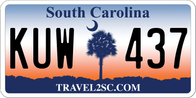SC license plate KUW437