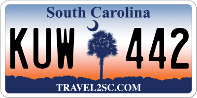 SC license plate KUW442
