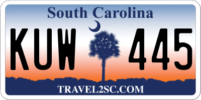 SC license plate KUW445