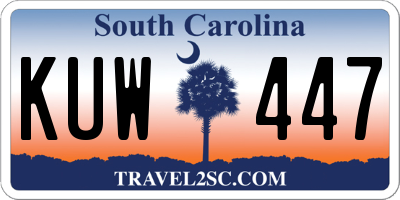 SC license plate KUW447