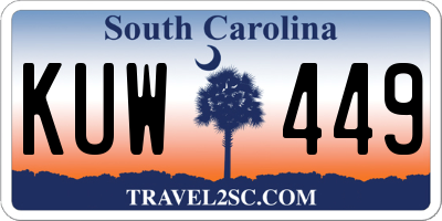 SC license plate KUW449