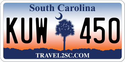SC license plate KUW450