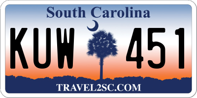 SC license plate KUW451