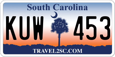 SC license plate KUW453