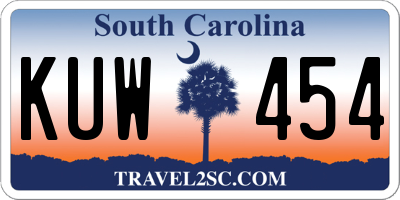 SC license plate KUW454