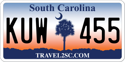 SC license plate KUW455