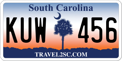 SC license plate KUW456