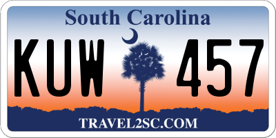 SC license plate KUW457