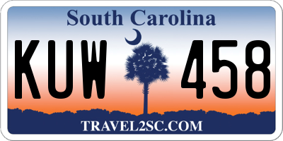 SC license plate KUW458