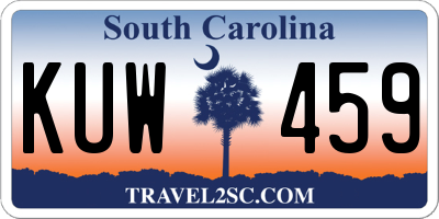 SC license plate KUW459