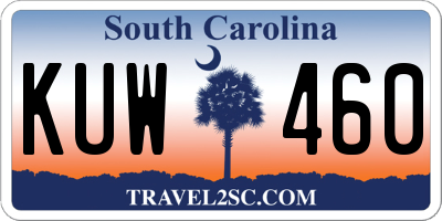 SC license plate KUW460