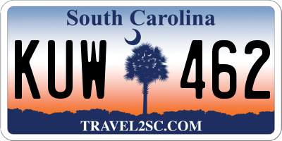 SC license plate KUW462