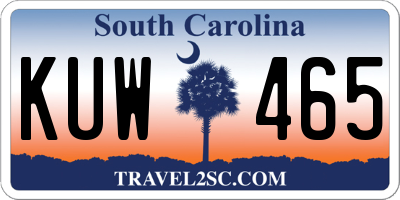SC license plate KUW465