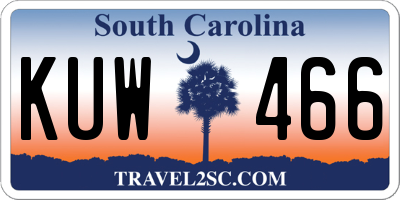 SC license plate KUW466