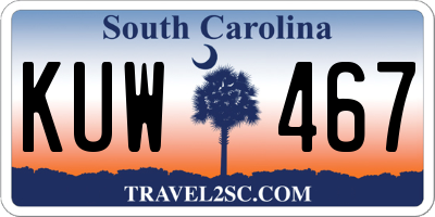 SC license plate KUW467