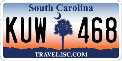 SC license plate KUW468