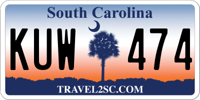 SC license plate KUW474