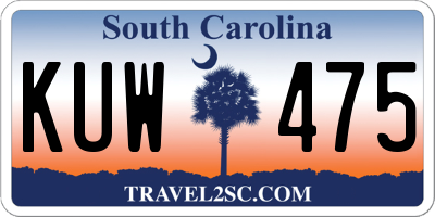 SC license plate KUW475