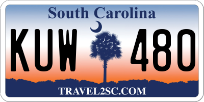 SC license plate KUW480