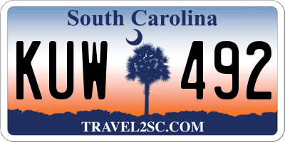 SC license plate KUW492