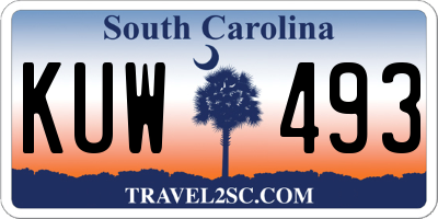 SC license plate KUW493