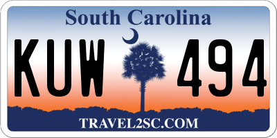 SC license plate KUW494