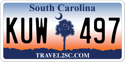 SC license plate KUW497