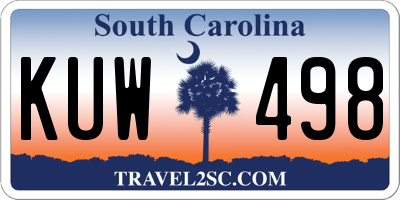 SC license plate KUW498