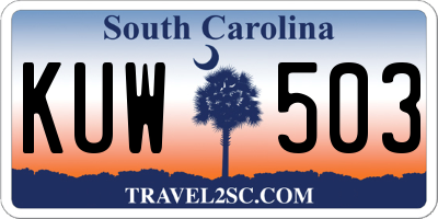 SC license plate KUW503