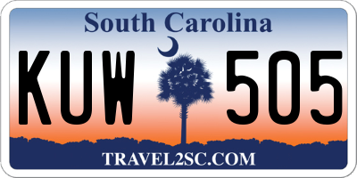 SC license plate KUW505