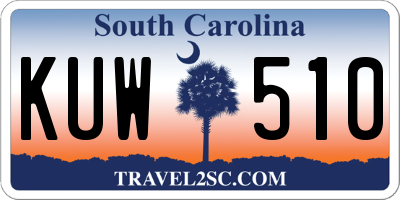 SC license plate KUW510