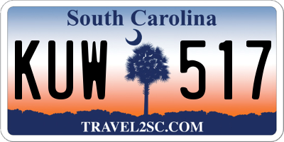 SC license plate KUW517