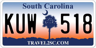 SC license plate KUW518