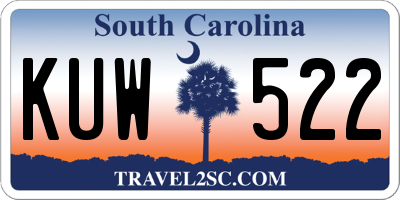 SC license plate KUW522