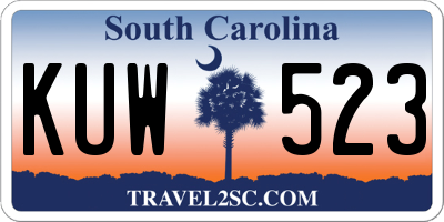SC license plate KUW523
