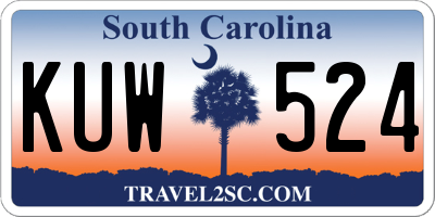 SC license plate KUW524