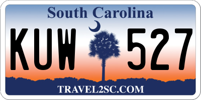 SC license plate KUW527