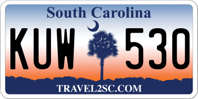 SC license plate KUW530