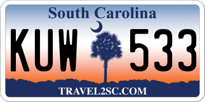 SC license plate KUW533