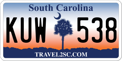 SC license plate KUW538
