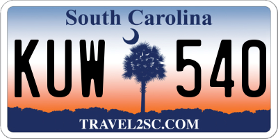 SC license plate KUW540