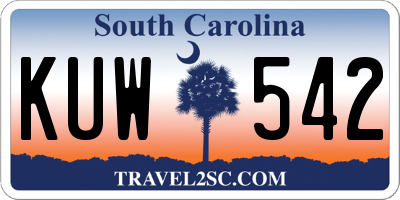 SC license plate KUW542