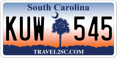 SC license plate KUW545