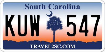 SC license plate KUW547