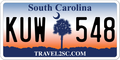 SC license plate KUW548