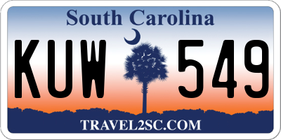 SC license plate KUW549