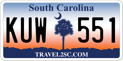 SC license plate KUW551