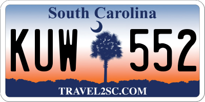 SC license plate KUW552
