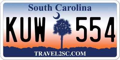 SC license plate KUW554