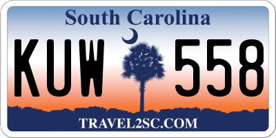 SC license plate KUW558
